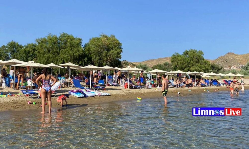 people on a beach with umbrellas and people