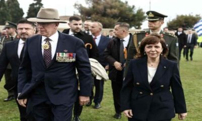 Από την επίσκεψη του Γενικού Κυβερνήτη της Κοινοπολιτείας της Αυστραλίας David Hurley και της Προέδρου της Δημοκρατίας Κατερίνας Σακελλαροπούλου στη Λήμνο, για την εκδήλωση τιμής και μνήμης για τους πεσόντες στην Εκστρατεία της Καλλίπολης, Τετάρτη 3 Μαΐου 2023. Φώτο: ΘΟΔΩΡΗΣ ΜΑΝΩΛΟΠΟΥΛΟΣ/ΓΡΑΦΕΙΟ ΤΥΠΟΥ ΠΡΟΕΔΡΙΑΣ ΤΗΣ ΔΗΜΟΚΡΑΤΙΑΣ/EUROKINISSI