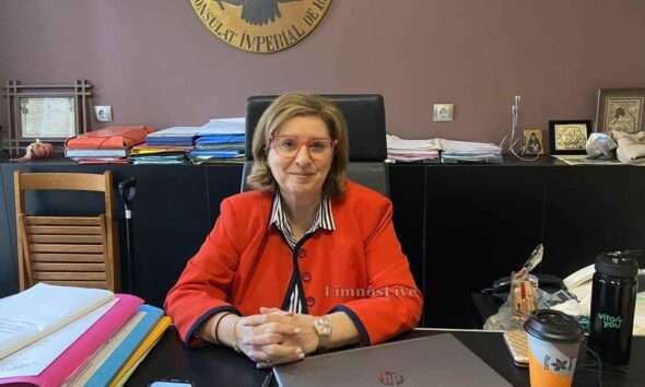a woman sitting at a desk