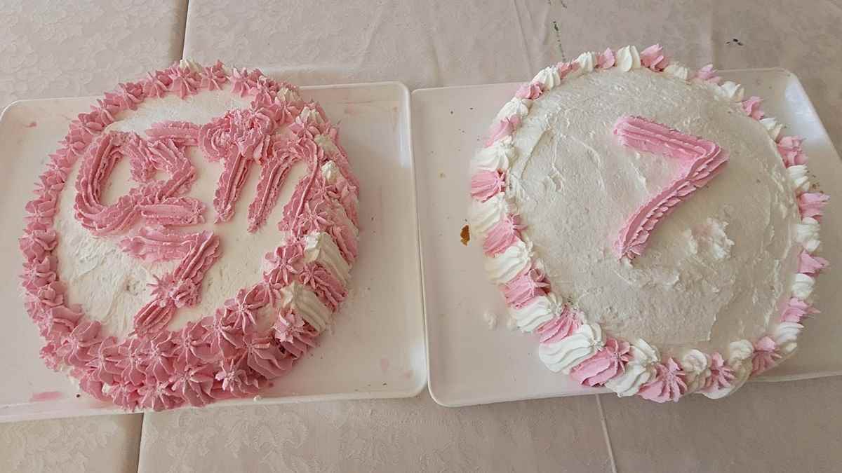 two cakes on a table