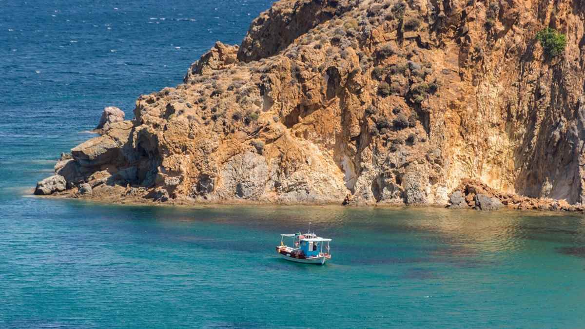 a boat in the water limnos