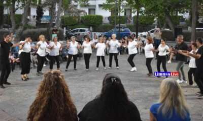 a group of people standing in a line