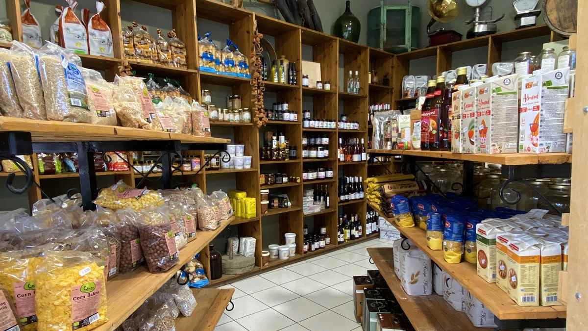 shelves of wine bottles on shelves