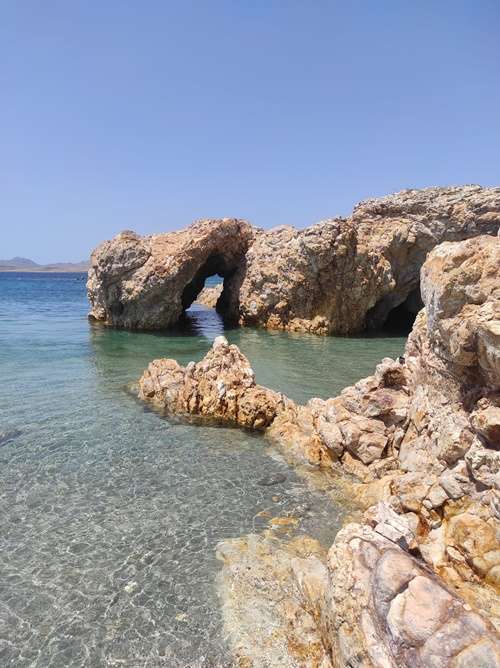 a rock formation in the water