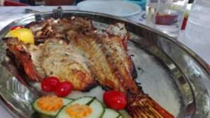 a plate of food on a table