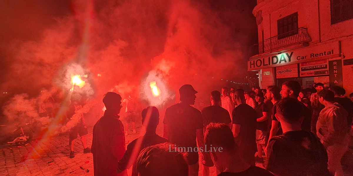 «Κοκκίνισε» η Μύρινα: Έξαλλοι πανηγυρισμοί στη Λήμνο για τον θρίαμβο του Ολυμπιακού (Βίντεο - εικόνες) 43 20260524 234911