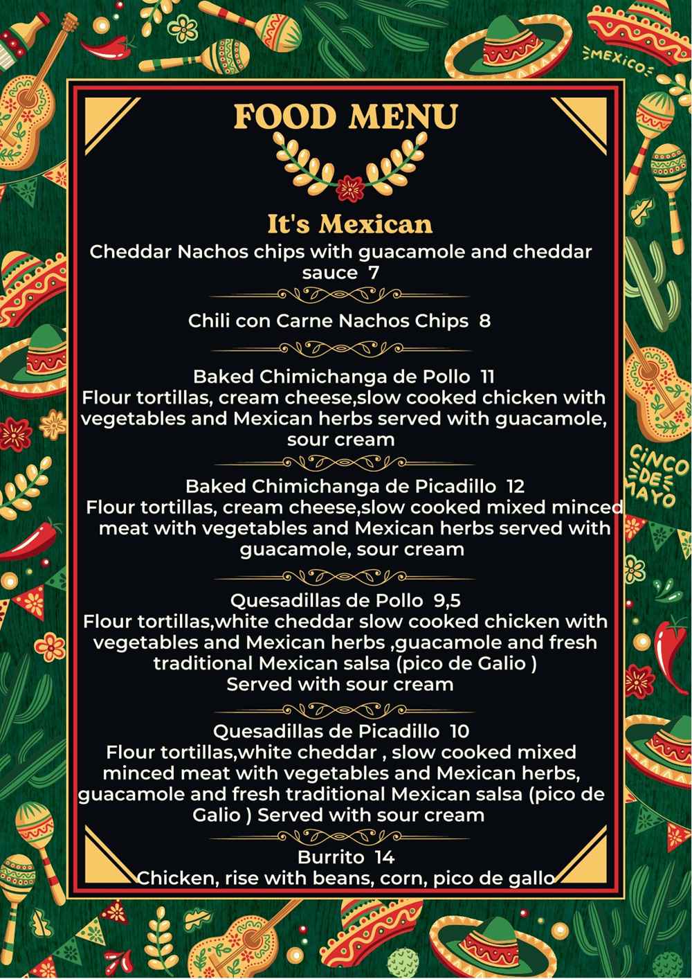MENU AMOS 1